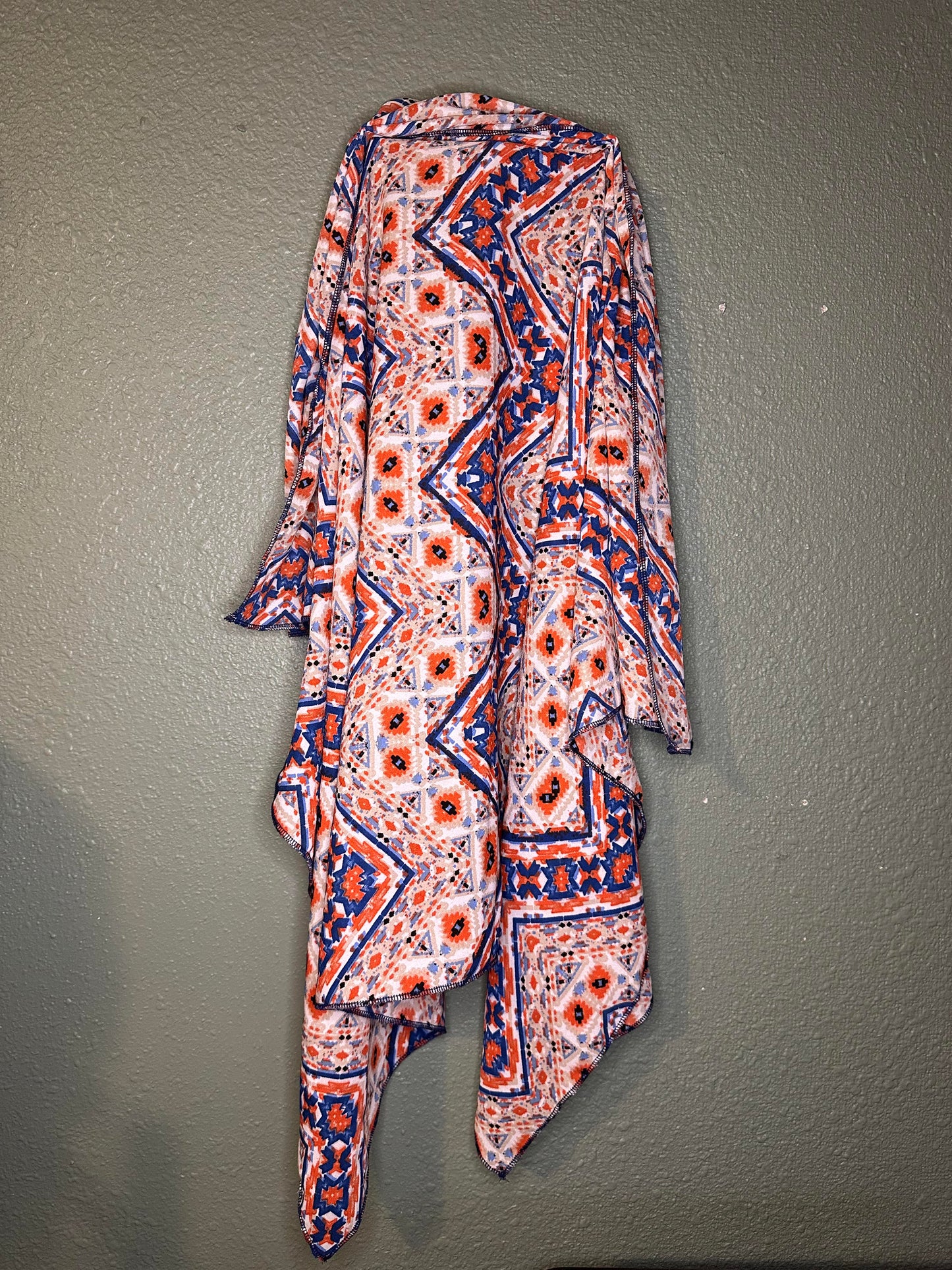 Blue and orange tribal abstract